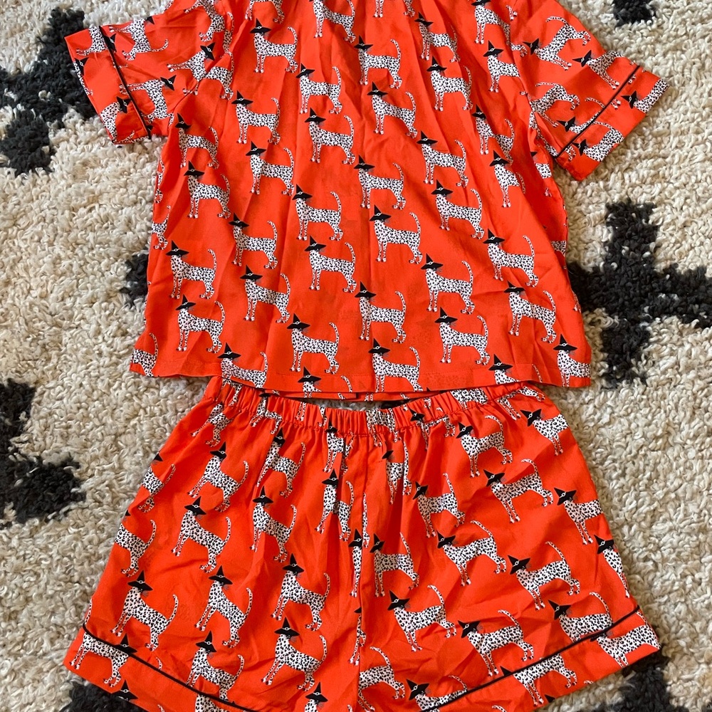 Funky Witch Cat Print Pajamas - Picture 6 of 8